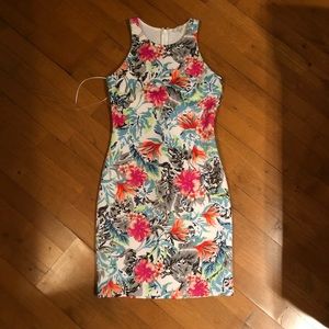Guess tropical Scuba bodycon dress